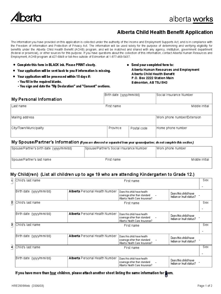 Application For Child Benefit