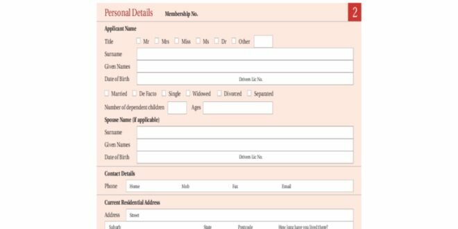 Car Loan Application Form Pdf