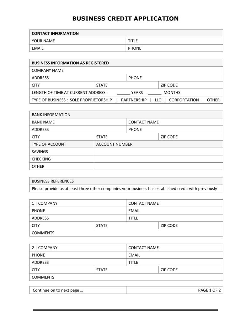 Business Loan Application Form Sample